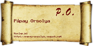 Pápay Orsolya névjegykártya