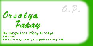 orsolya papay business card