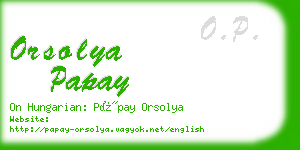 orsolya papay business card